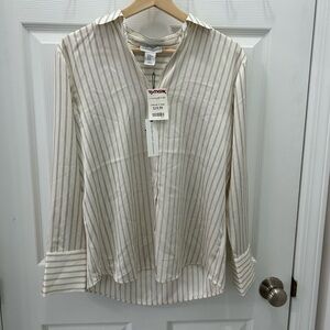 cupcakes & cashmere Cream Striped Long-Sleeve Button Shirt